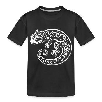 Stammes-Eidechse - Kinder Premium Bio T-Shirt - Schwarz - Vorne