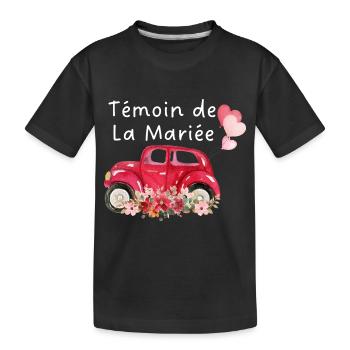 Bride's Witness Car Floral Bride - Kids' Premium Organic T-Shirt - black - Front