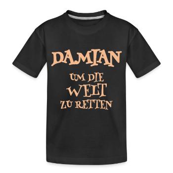 Helper Damian - Kids' Premium Organic T-Shirt - black - Front