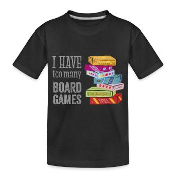 J’ai trop de jeux de société - T-shirt bio Premium Enfant - noir - Devant