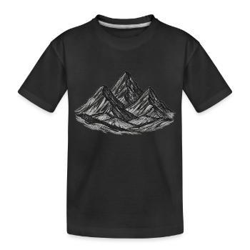Schneebedeckte Berge – Abenteuer & Natur - Kinder Premium Bio T-Shirt - Schwarz - Vorne