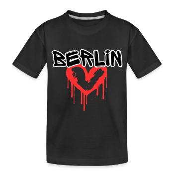 Berlin Graffiti Coeur - T-shirt bio Premium Enfant - noir - Devant