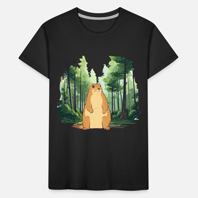 Starke Murmeltier-Naturlandschaft Kinder Premium Bio T-Shirt