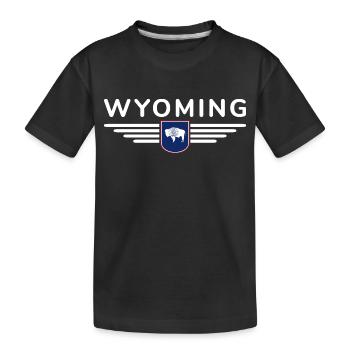Wyoming Fan Shirt – Wild & Frei - Kinder Premium Bio T-Shirt - Schwarz - Vorne