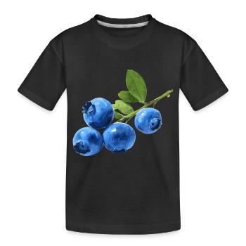 Blaubeeren - Kinder Premium Bio T-Shirt - Schwarz - Vorne