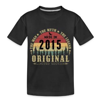 2015 Vintage Born 2015 Vintage Birthday Gift - Kids' Premium Organic T-Shirt - black - Front