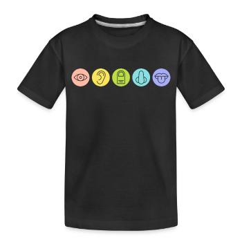 Fünf Sinne, Sinnesorgane, Medizin - Kinder Premium Bio T-Shirt - Schwarz - Vorne
