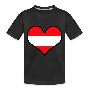 herz österreich austria - Kinder Premium Bio T-Shirt - Schwarz - Vorne