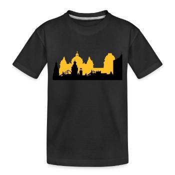 Leipzig Skyline - Kinder Premium Bio T-Shirt - Schwarz - Vorne