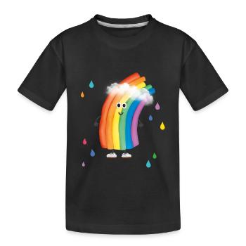 Rudi Regenbogen "bunte Regentropfen" - Kinder Premium Bio T-Shirt - Schwarz - Vorne