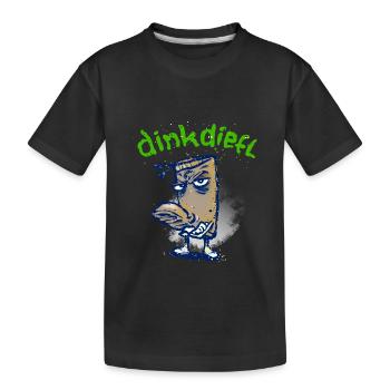 Dinkdiefl - Kinder Premium Bio T-Shirt - Schwarz - Vorne