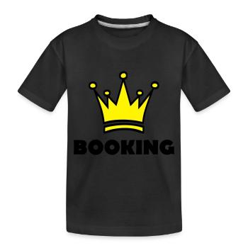 booking - Kids' Premium Organic T-Shirt - black - Front