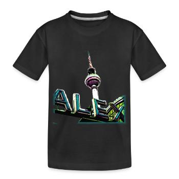 Alex Cyan - Kids' Premium Organic T-Shirt - black - Front