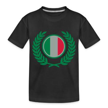 Italy (flag & laurel wreath) - Kids' Premium Organic T-Shirt - black - Front