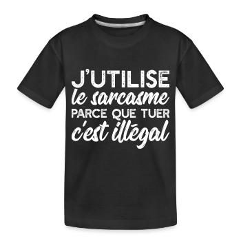 Le sarcasme cadeau - T-shirt bio Premium Enfant - noir - Devant