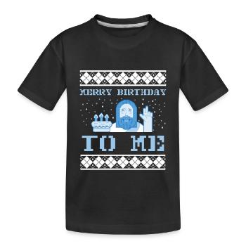 Joyeux anniversaire Jésus - Ugly Christmas Sweater - T-shirt bio Premium Enfant - noir - Devant