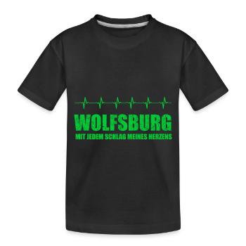 WOLFSBURG-Geschenk - Kinder Premium Bio T-Shirt - Schwarz - Vorne