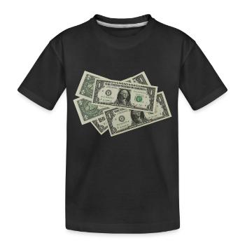 Dollar Scheine - Kinder Premium Bio T-Shirt - Schwarz - Vorne