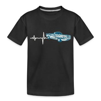 Geschenk Heartbeat Sportwagen Oldtimer - Kinder Premium Bio T-Shirt - Schwarz - Vorne