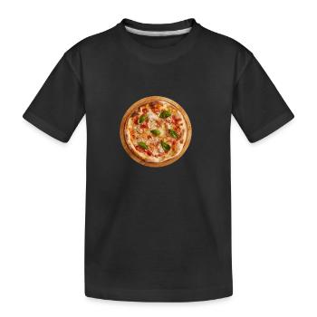 Delicious pizza - Kids' Premium Organic T-Shirt - black - Front