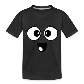 face - Kids' Premium Organic T-Shirt - black - Front