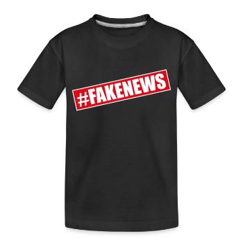Hashtag Fake News Donald  - Kids' Premium Organic T-Shirt - black - Front