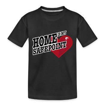 Home is my Safepoint - Zuhause - Kinder Premium Bio T-Shirt - Schwarz - Vorne