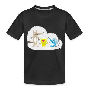 Heureux petits animaux - T-shirt bio Premium Enfant - noir - Devant