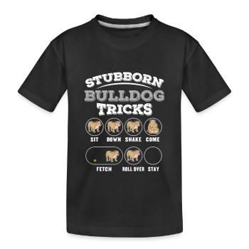 Hundetraining für Bulldogen - Kinder Premium Bio T-Shirt - Schwarz - Vorne