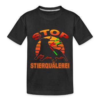 Gegen Stierquälerei - Kinder Premium Bio T-Shirt - Schwarz - Vorne
