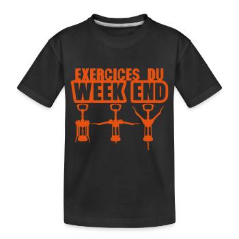 exercices week end tire bouchon gym 1912 - T-shirt bio Premium Enfant - noir - Devant