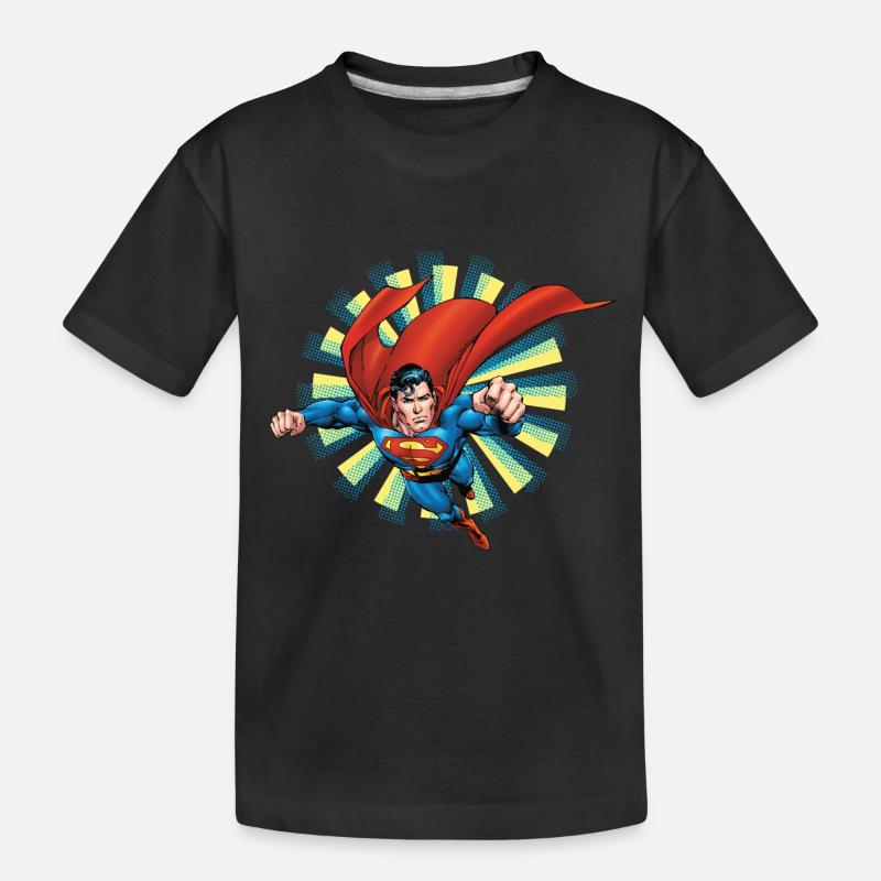 Superman Flying Pose - Kinder Premium Bio T-Shirt - Schwarz