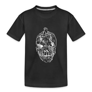 Tête de citrouille effrayante Monster - T-shirt bio Premium Enfant - noir - Devant
