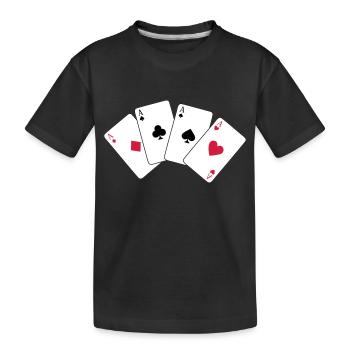 Karten, Poker, Ass, Spielkarten - Kinder Premium Bio T-Shirt - Schwarz - Vorne