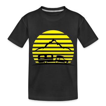 Reise - Auto und Wohnwagen - Kinder Premium Bio T-Shirt - Schwarz - Vorne