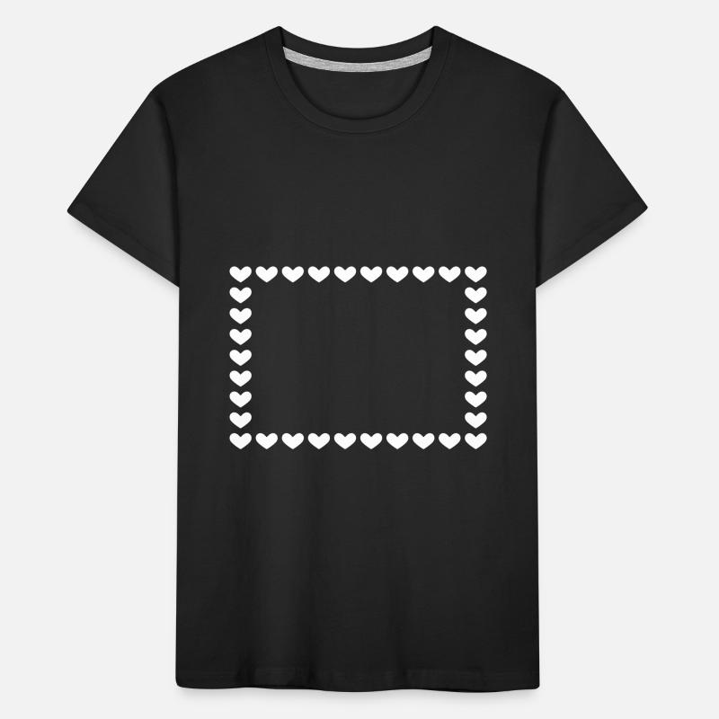 Rectangle frame heart customizable white Kids' Premium Organic T-Shirt