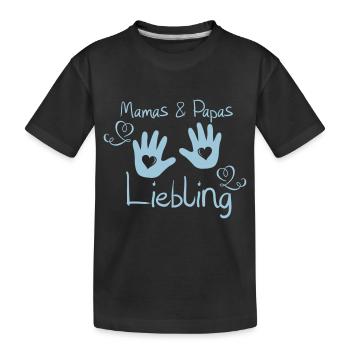mamas_und_papas_liebling - Kinder Premium Bio T-Shirt - Schwarz - Vorne