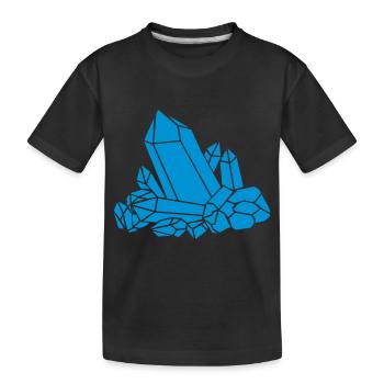 Blauer Kristall Clipart - Kinder Premium Bio T-Shirt - Schwarz - Vorne