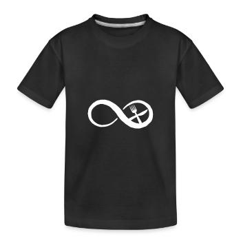 eat gift cutlery fork knife dinner eat - Kids' Premium Organic T-Shirt - black - Front