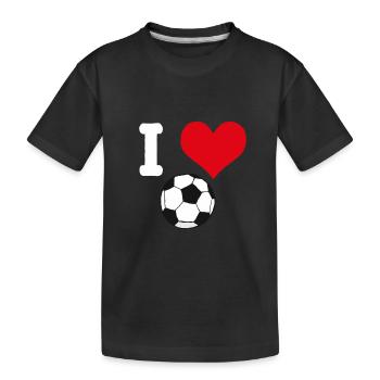Ich liebe Fußball - Fußballer fußball - Kinder Premium Bio T-Shirt - Schwarz - Vorne