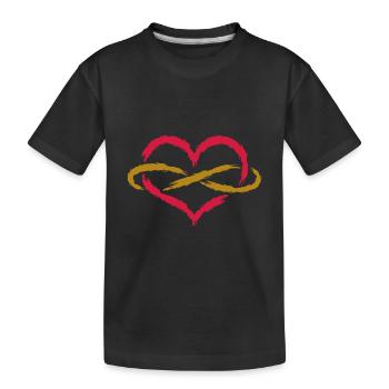 Herz Unendlich Endlos - Kinder Premium Bio T-Shirt - Schwarz - Vorne