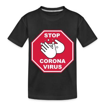 Stop Corona Virus - Kids' Premium Organic T-Shirt - black - Front