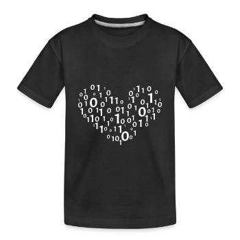 Codage binaire cardiaque - T-shirt bio Premium Enfant - noir - Devant
