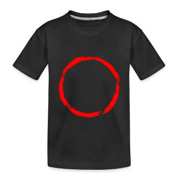 Circle symbol Circle shape red brush - Kids' Premium Organic T-Shirt - black - Front