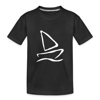 Boot Schiff Segeln Segler Segel Schiffe Geschenk - Kids' Premium Organic T-Shirt - black - Front