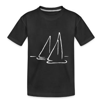 Segeln Boot Segler Segelsport Schiff Segelboot - Kinder Premium Bio T-Shirt - Schwarz - Vorne