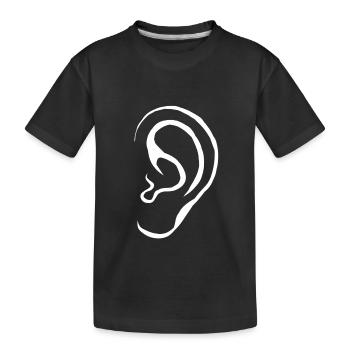 Ohr Hören Geschenk - Kinder Premium Bio T-Shirt - Schwarz - Vorne
