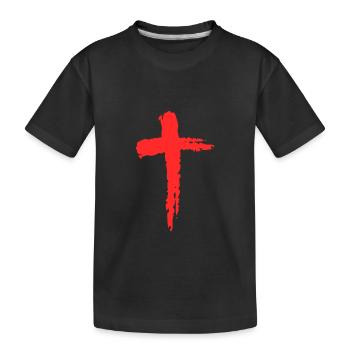 Christianisme religion croix cadeau rouge - T-shirt bio Premium Enfant - noir - Devant