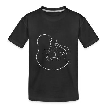 Parents bébé père mère papa maman grossesse - T-shirt bio Premium Enfant - noir - Devant
