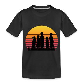 Cadeau vintage rétro de la famille Meerkat Meerkat - T-shirt bio Premium Enfant - noir - Devant